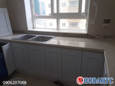 Đá hoa cương ốp mặt bàn bếp kem marfil